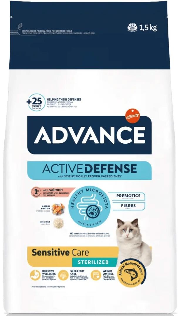 Advance Cat Sterilized Salmon Sensitive корм для стерилизованных кошек c лососем 1.5 кг (922080)